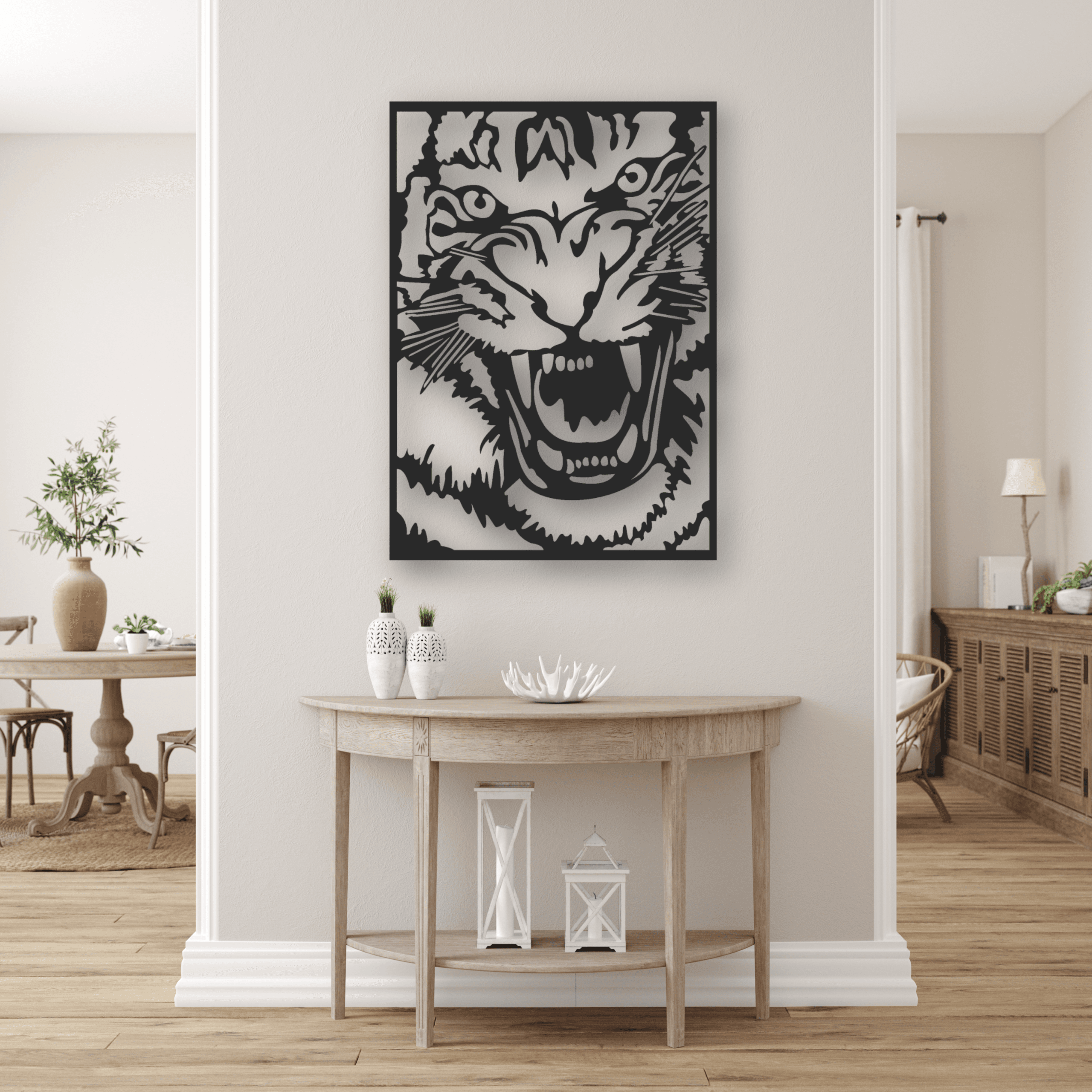 Islamic Wall Art roaring tiger metal art